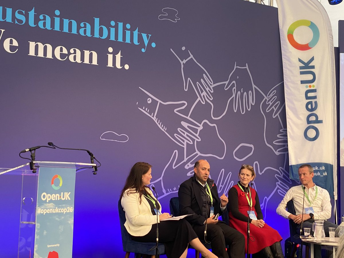 Director at the ⁦<a href="/UN/">United Nations</a>⁩ ⁦⁦<a href="/salemavan/">salemavan</a>⁩ discussing open allowing us to “go far together” using common goals and ideas in co-creative model #openukcop26 #UN #COP26