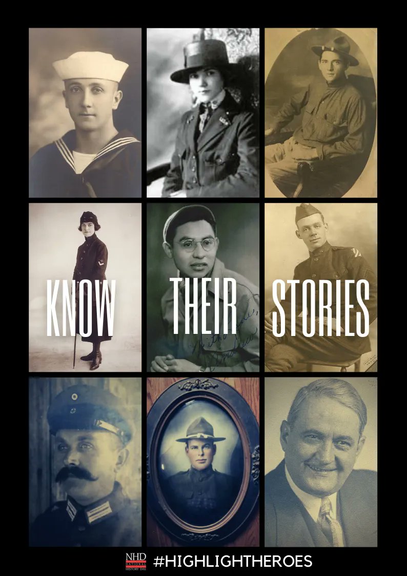 NationalHistory's tweet photo. Happy Veterans Day! We thank all those who served. Do you know the stories of veterans in your area? Some of our #NHDTeachers explored the lives of WWI veterans from their hometowns. Visit https://t.co/zCAMB6f4Mb to read their stories. #KnowTheirStories https://t.co/PB4oy0ZVc0