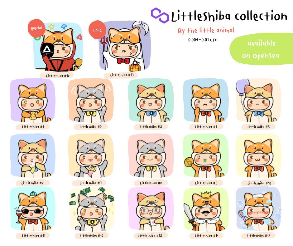 littleanimal_'s tweet photo. 🎉new drop (rare&amp;special)✨🥳
Rare and special LittleShiba is out now!! Let’s check it out!🤏🏻🎀

polygon : 0.004 - 0.01 ETH‼️

opensea : https://t.co/8qEmxeDbRq 

Thank you🧸💕

#NFTs #NFT #nftart #NFTartists #nftcollectors #NFTCommmunity #NFTcollectibles #shibainu #NFTshill https://t.co/Eg6kQrWozm