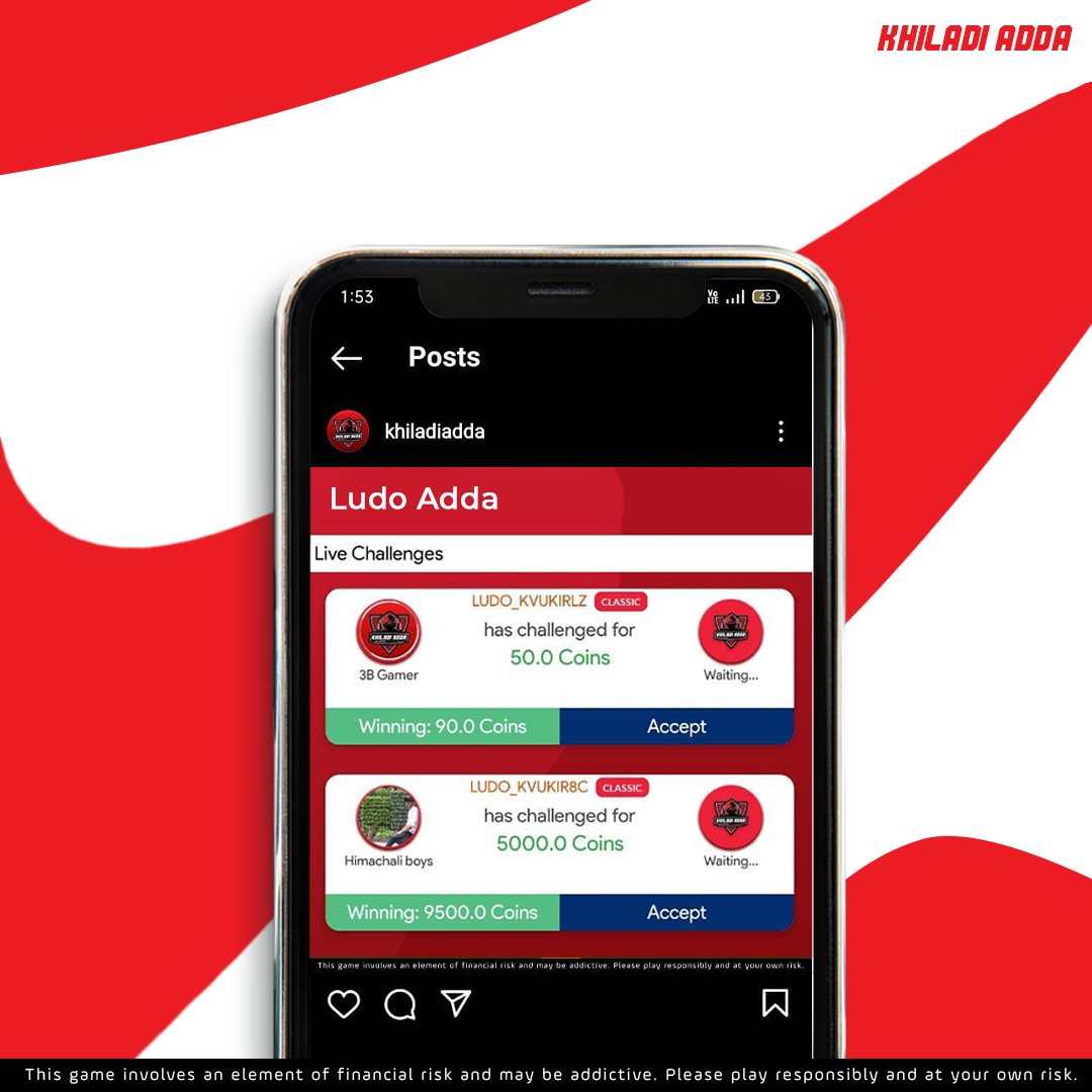KhiladiADDA's tweet image. Lot of Challengers are waiting to be Accepted as Contestants, Do not miss a Chance to Win Rs.5000 by Playing Ludo King on the Khiladi Adda App.✨

#ludo #snakeandladder #ludolovers #gamer #meme #memes #challenge #ludochallenge #retrogame #Dice #goti #multiplayer #bestgame