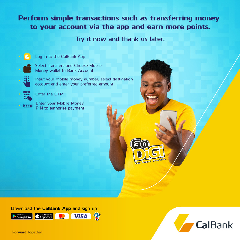 CalBankPLC's tweet photo. Earn loads of prizes this month by taking part in the CalBank Digi November Promo. Performing simple transactions such as transferring money to your account via the app just got rewarding. Try it now and thank us later. #DigiNovember