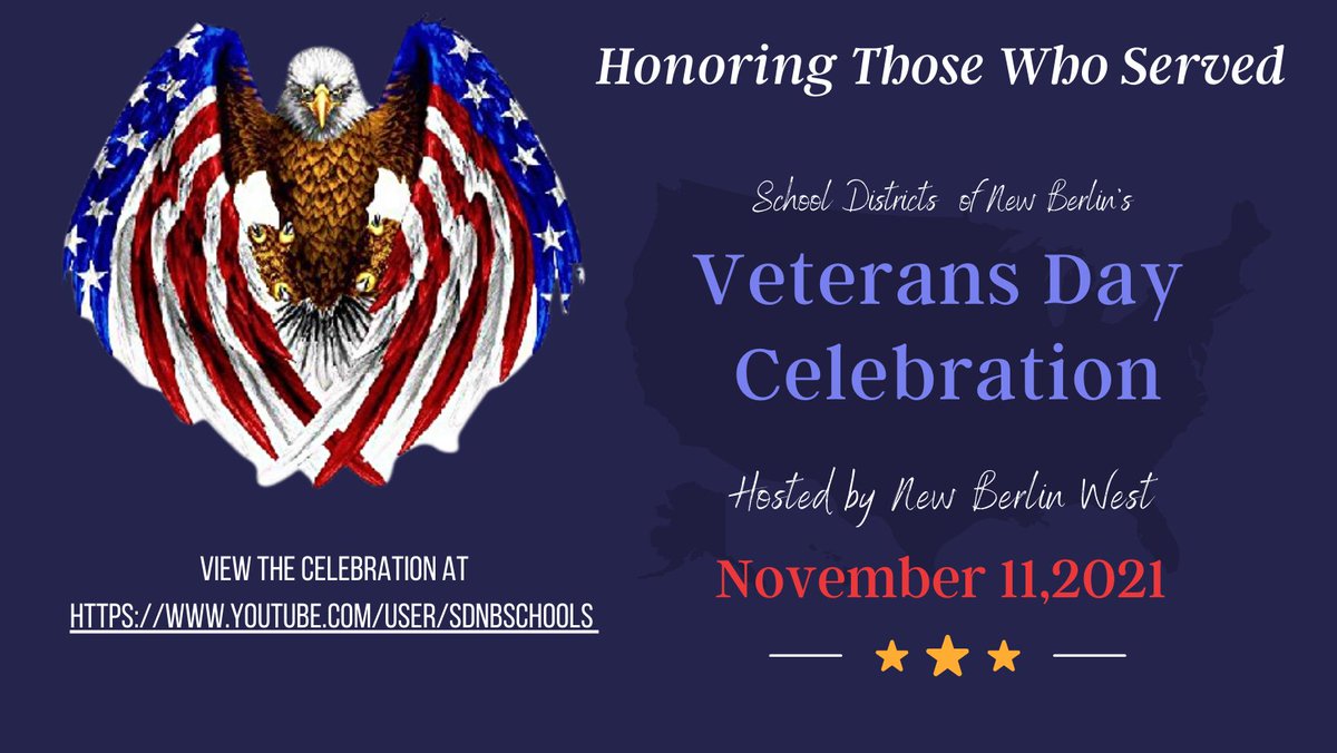 WestSDNB's tweet photo. Today we will be having a Veterans Day Celebration, to honor those who have served our country. 

If you would like to view this event please go to The School District Youtube Page - https://t.co/ZDzlo3Ysdc @nbexcellence 

#VeterensDay #NBWVD #thankyouveterans #SDNB https://t.co/xJQaQdymGb