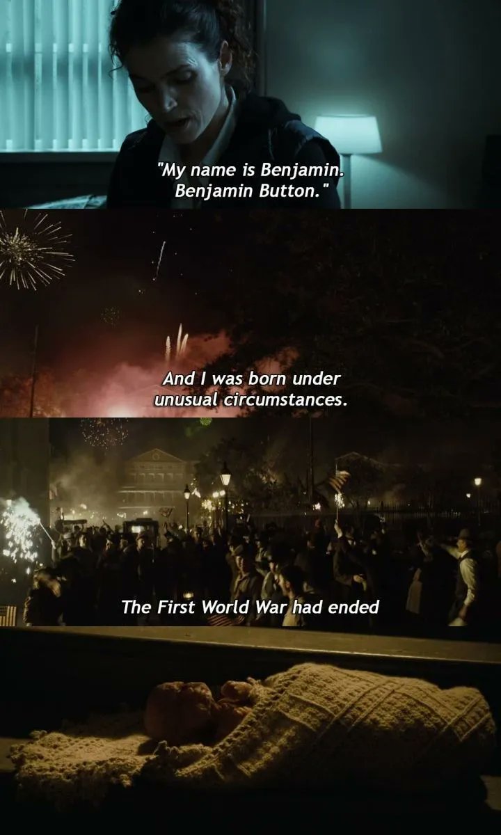 CineCalendar's tweet photo. Nov 11th 1918 - Benjamin Button was born on Armistice Day #CuriousCaseOfBenjaminButton https://t.co/BktIoPY6Mw