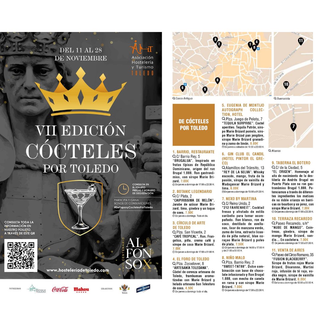 Toda la información sobre las Jornadas de Tapas y Cócteles por Toledo <a href="/TapasCoctelesTo/">De Tapa y Cócteles por Toledo</a>.
👇👇