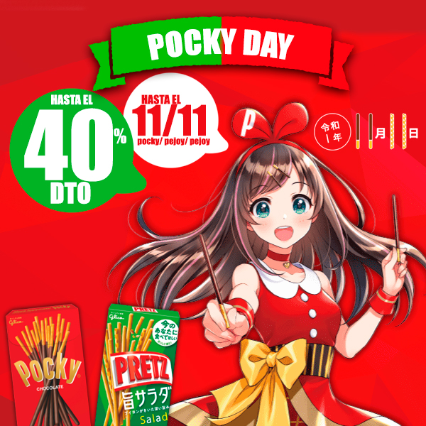 JaponShop's tweet photo. 🎉Pocky Day en https://t.co/ysEVwphtys!! 🎊
Y para celebrarlo tenéis rebajados todos los sticks de Pretz, Pejoy y Pocky!! 😍
🤩 Aprovéchate de los descuentos de ¡¡Hasta el 40%!!
#pockyday #pockyday2021 #pocky #pretz #pejoy #noviembre #oncedelonce #chocolate #dulcejapones #japon https://t.co/VP8iDODxrO