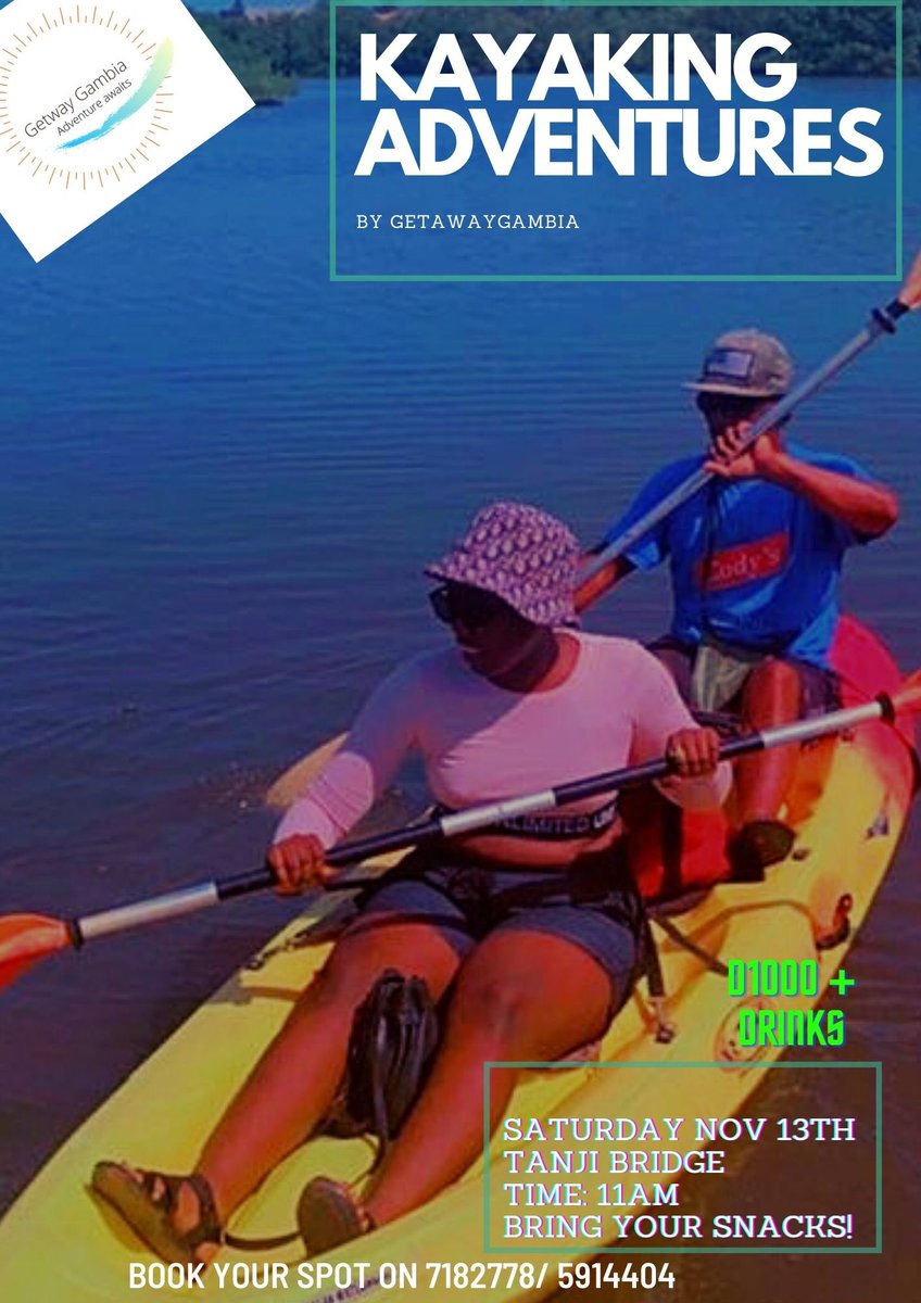 KassamaMariama's tweet photo. Kayaking this Saturday… if interested call 7182778 / 5914404 https://t.co/eSHEoHpxPE
