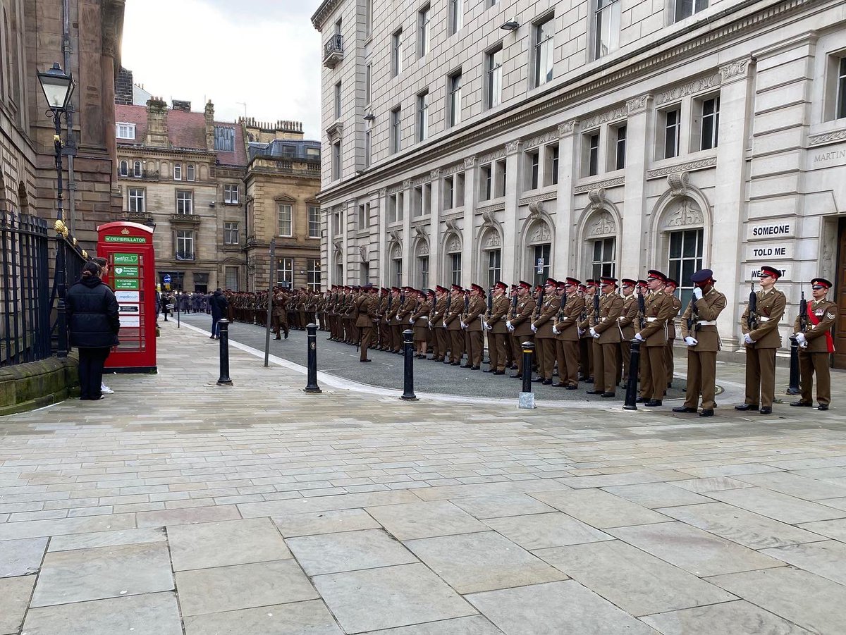 A beautiful #RemembranceDay service outside our Liverpool office today. #LestWeForget