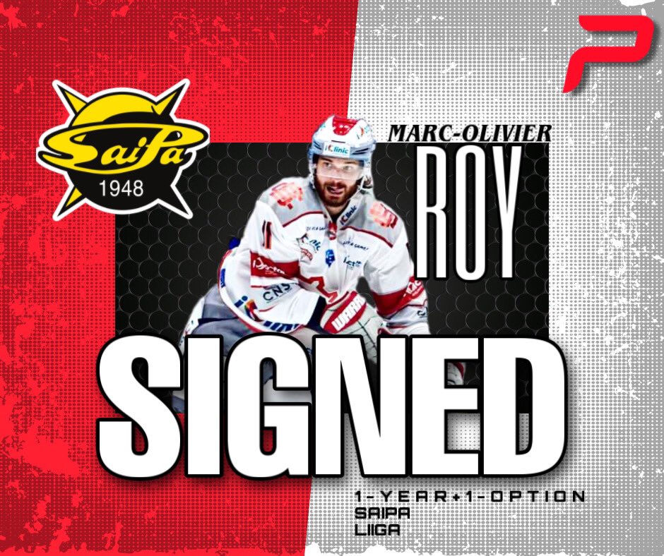 🚨✍🏻 | D O N E • D E A L

Congrats to our client Marc-Olivier Roy for signing in <a href="/smliiga/">Liiga</a> with <a href="/Liiga_SaiPa/">SaiPa</a> for the remainder of the 2021-2022. 🇫🇮 

Let’s enjoy the new adventure <a href="/MarcoRoy11/">Marc-Olivier Roy</a>! 👊🏻

#liiga #Propulsion