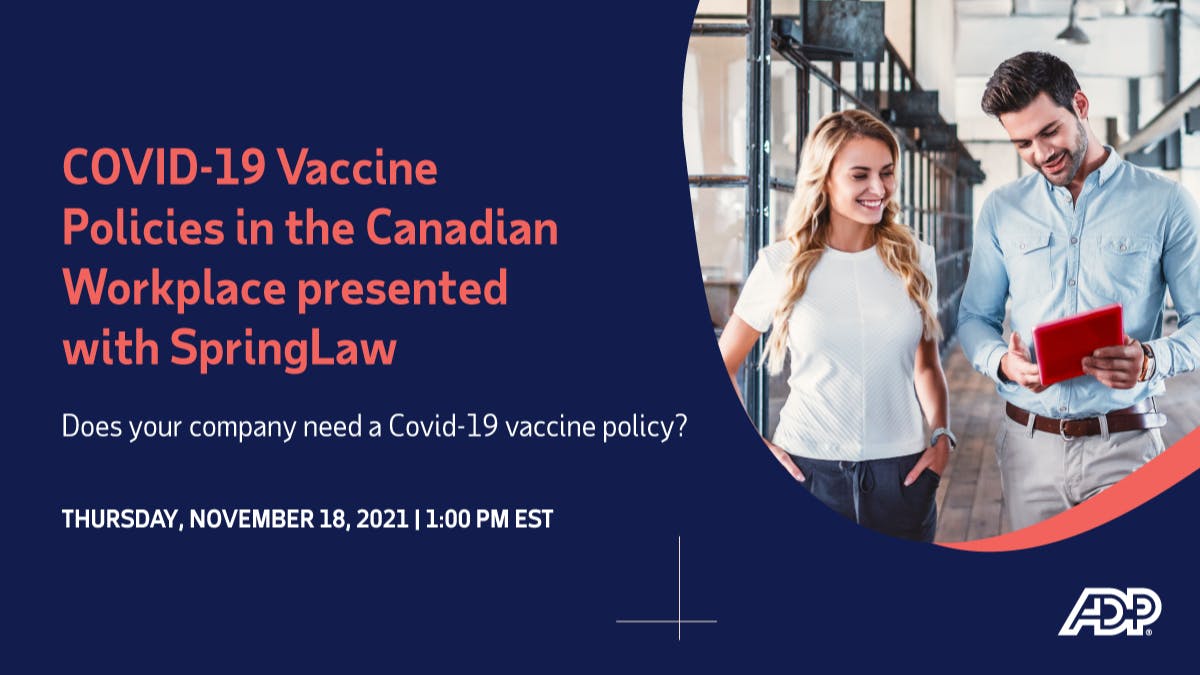 Are vaccine mandates keeping you up at night? Join us for a 30-minute webinar on November 18th at 1pm EST, lead by ADP and SpringLaw to gain insights, guidance, and the answers to some of the common question's employers have about COVID-19 vaccines in... bit.ly/3C5NULR