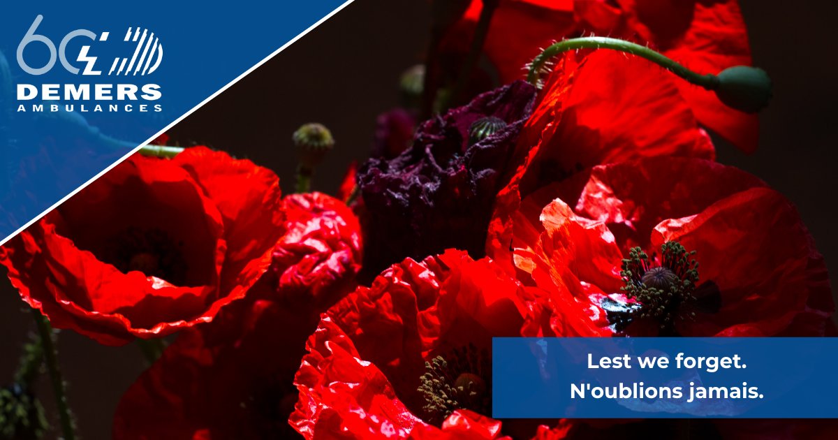 DemersAmbulance's tweet photo. Comme à tous les jours, mais aujourd’hui particulièrement, n’oublions pas ! Pensons à nos héros qui ont représenté notre pays à la guerre.
#LestWeForget #CanadaHeroes #CanadianMemories #WeAllRemember https://t.co/nFEvFzHLoj