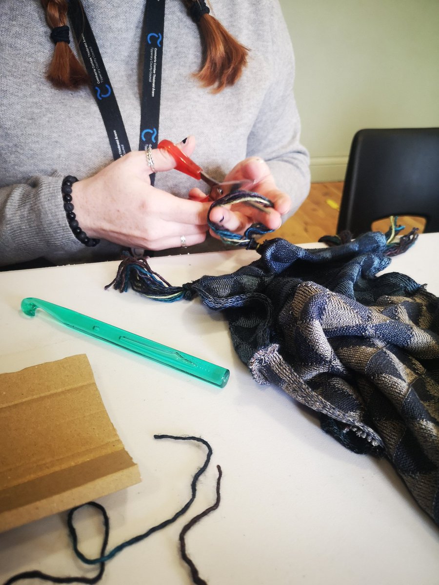 NenaghArts's tweet photo. What a wonderful #ObjectHandling workshop we had with Leisa Gray and this beautiful 180 year old Irish shawl, with participants making their own textiles from upcycled knit. Huge thank you to @artscouncil_ie, @TipperaryArts & @tipperarymuseum More next week https://t.co/biL4SYwnEW
