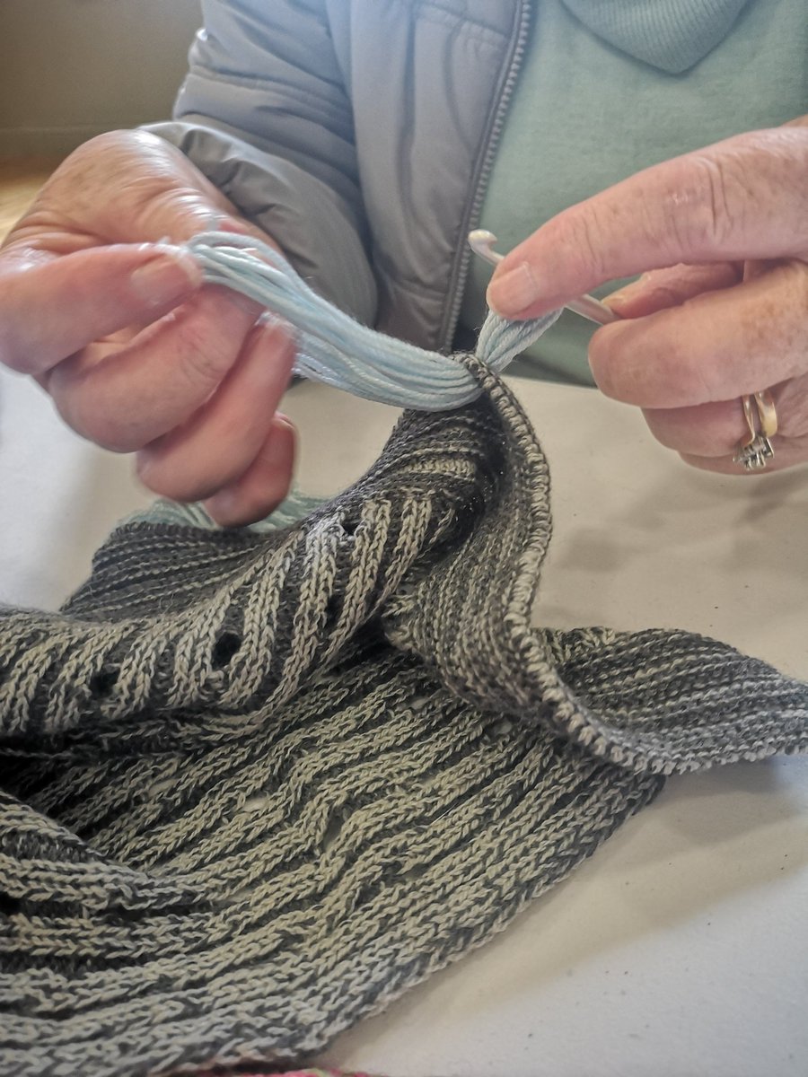 NenaghArts's tweet photo. What a wonderful #ObjectHandling workshop we had with Leisa Gray and this beautiful 180 year old Irish shawl, with participants making their own textiles from upcycled knit. Huge thank you to @artscouncil_ie, @TipperaryArts & @tipperarymuseum More next week https://t.co/biL4SYwnEW