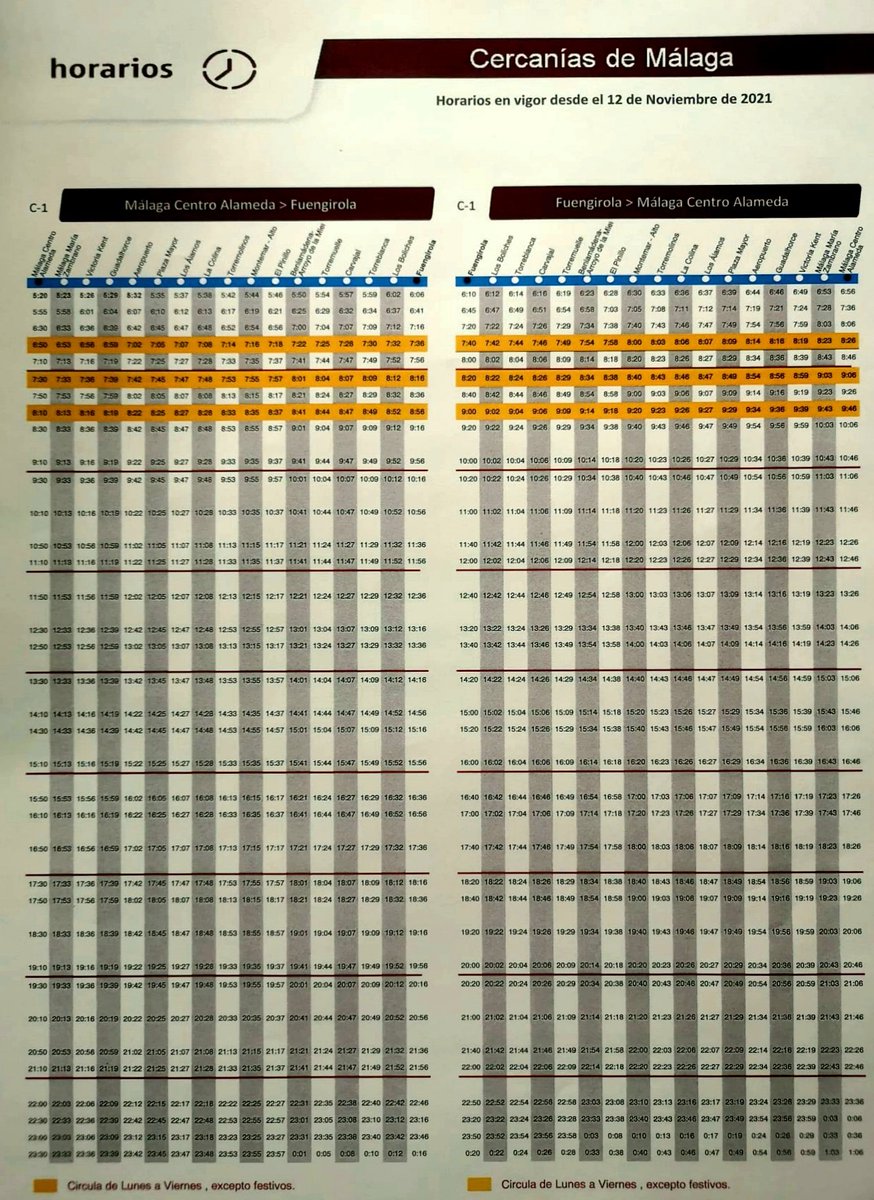 Javiegea96's tweet photo. Con el contrato de @renfe se demuestra que no estan cumpliendo con lo establecido. Primero no cumplieron con la parte de avisar a los viajeros con tiempo de antelación y ahora a partir del 12/11/2021 anulan definitivamente 34 circulaciones que son OSP en Cercanías Málaga 🧐👇 https://t.co/2qES84tf4d