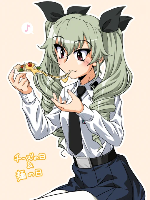 今日は #チーズの日 であり #麺の日 でもあるそうなので、チーズとパスタとトマトとニンニクとオリーブオイルと味噌界のアイドル・統帥アンチョビを描きました。そして #いただきますの日 ! 
