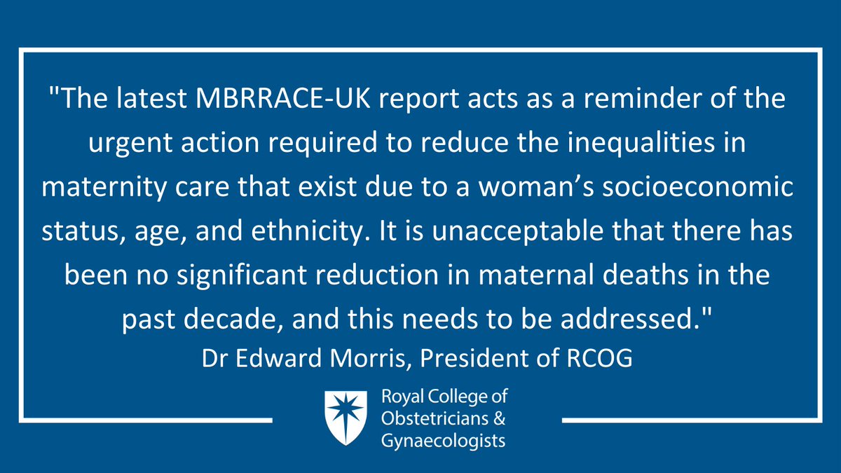 The latest <a href="/mbrrace/">MBRRACE  UK</a> report looks at maternal deaths and morbidity between 2017 &amp; 2019 in the UK. It shows why the <a href="/GOVUK/">GOV.UK</a> must adopt a target and strategy to end the persistent and harmful unequal maternal outcomes for women from Black, Asian and minority ethnic groups. (1/2)