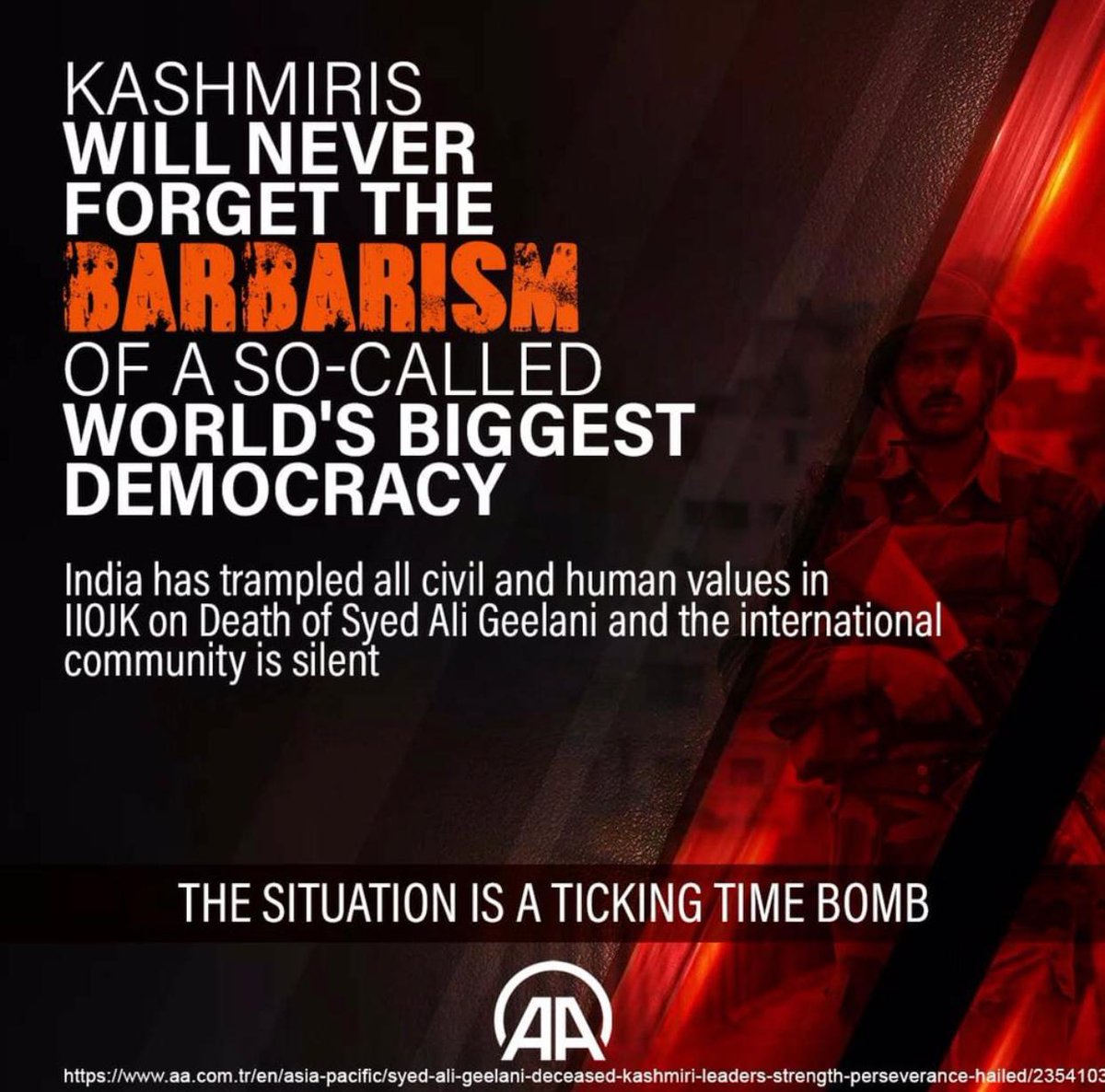 Kamrans61413222's tweet photo. So called Democratic state India has barbared Kashmiris 
@VOYP_Official 

#DontForgetKashmir https://t.co/Qk9rW8XkjO