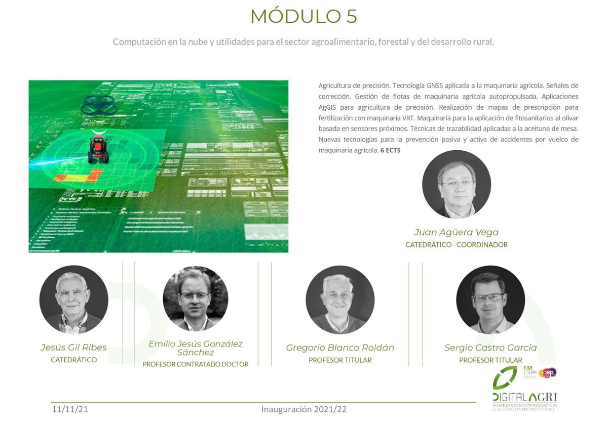 DigitalAgriUCO's tweet photo. 🗣Turno para @jaguera y el módulo 5
👉🏻Computación en la nube 🌾 ☁️ y utilidades para el sector. Tecnología NGSS. Gestión flotas de maquinaria agrícola autopropuls. #AgGIS Realización de mapas de prescripción para fertilización con maquinaria VRT https://t.co/GE5lU7Uh4V