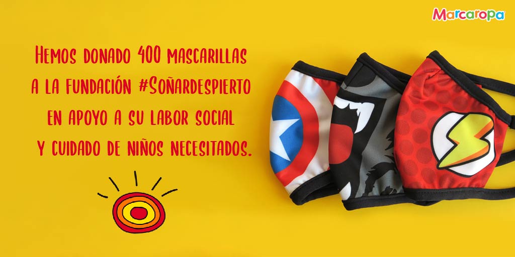 marcaropa's tweet photo. Seguimos apoyando a las asociaciones que ayudan a los que más lo necesitan. En este caso con la donación a la fundación @fsdespierto de 400 mascarillas infantiles https://t.co/J65eT6GTUk