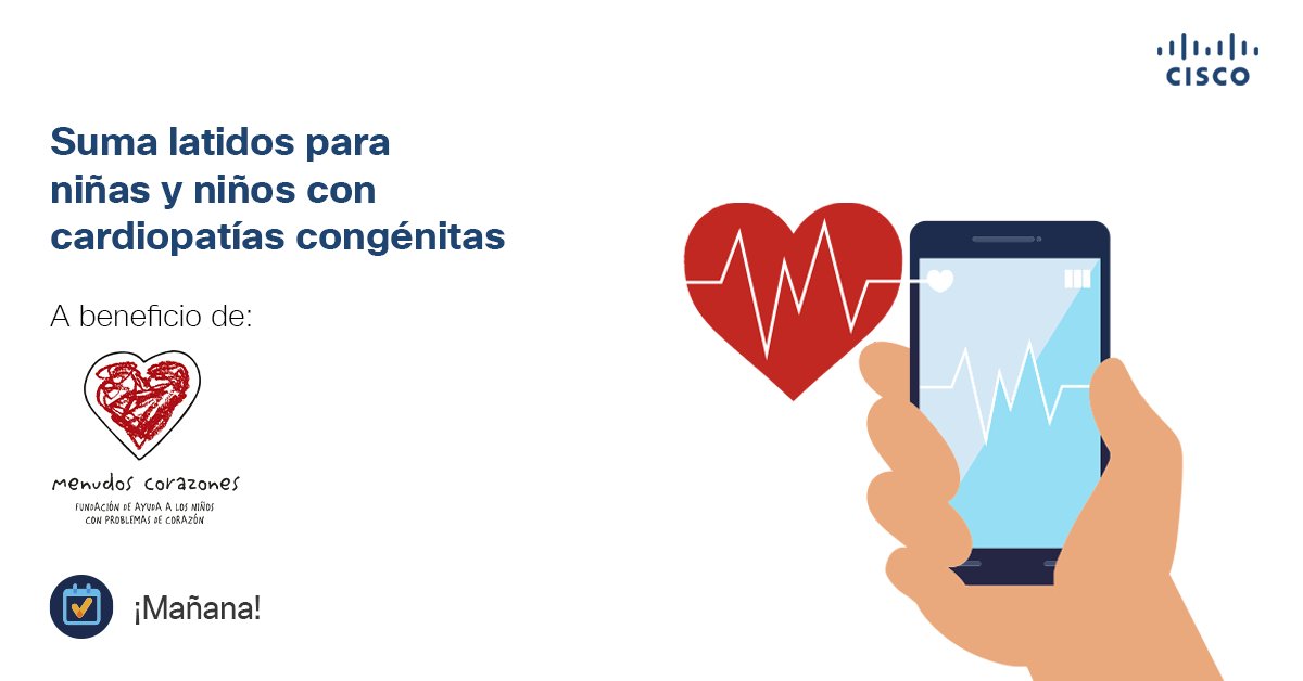 ¿Sabías que cada día nacen 10 bebés con una cardiopatía?
A beneficio de <a href="/MenudosMenudos/">Menudos Corazones</a>, colaboremos con el alojamiento a pacientes y familiares quienes deben alejarse de su hogar para ingresar en hospitales: cs.co/6013JkCcR

#SumaLatidos #MenudosCorazones