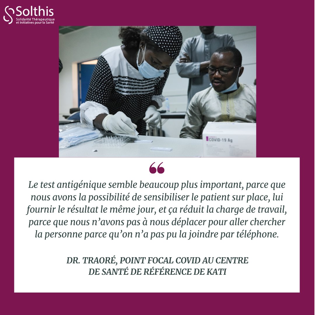 NGOSolthis's tweet photo. [Semaine #COVID19] 

Le Dr. Traoré, point focal COVID au centre de santé de référence de Kati, et le Dr. Cissé, Docteur au Laboratoire de l’Institut National de Santé Publique à Bamako, nous apportent leurs témoignages sur  le projet #ECOVAM 🇲🇱. 
https://t.co/2ww3xiozeb 
@FINDdx https://t.co/c9sevxX373