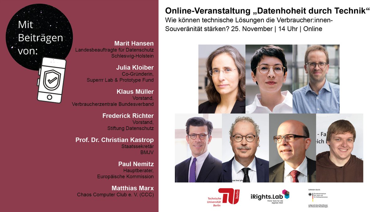 Gemeinsam mit vielen Expert:innen diskutieren wir am kommenden Montag über Tools und technische Lösungsansätze, um die Souveränität von Verbraucher:innen in Punkto Datenschutz zu stärken. Jetzt anmelden: 
📆 15. November 2021 | 14 Uhr 
➡️ pretix.eu/momo/VADatenho…