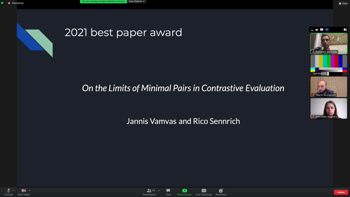 Rico Sennrich (@ricosennrich) on Twitter photo congratulations to <a href="/j_vamvas/">Jannis Vamvas</a> for receiving the 2021 best paper award at #BlackboxNLP ! aclanthology.org/2021.blackboxn… congratulations to <a href="/j_vamvas/">Jannis Vamvas</a> for receiving the 2021 best paper award at #BlackboxNLP ! aclanthology.org/2021.blackboxn…