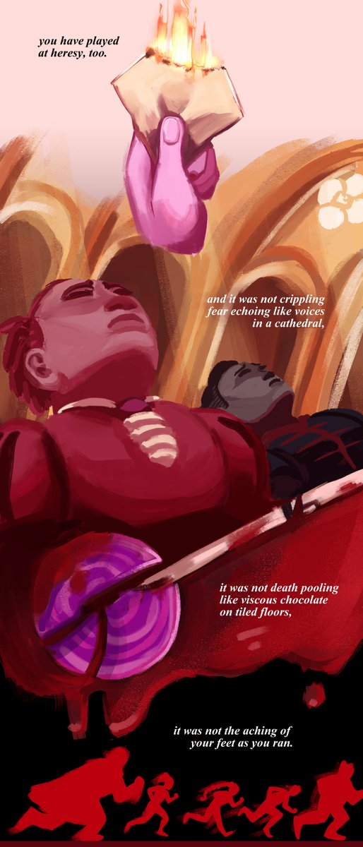kindlestuck's tweet photo. hoo boy i finally finished that acoc ruby comic i planned months ago 💔🩸
#acrownofcandy #dimension20 https://t.co/GeflE8jbuz