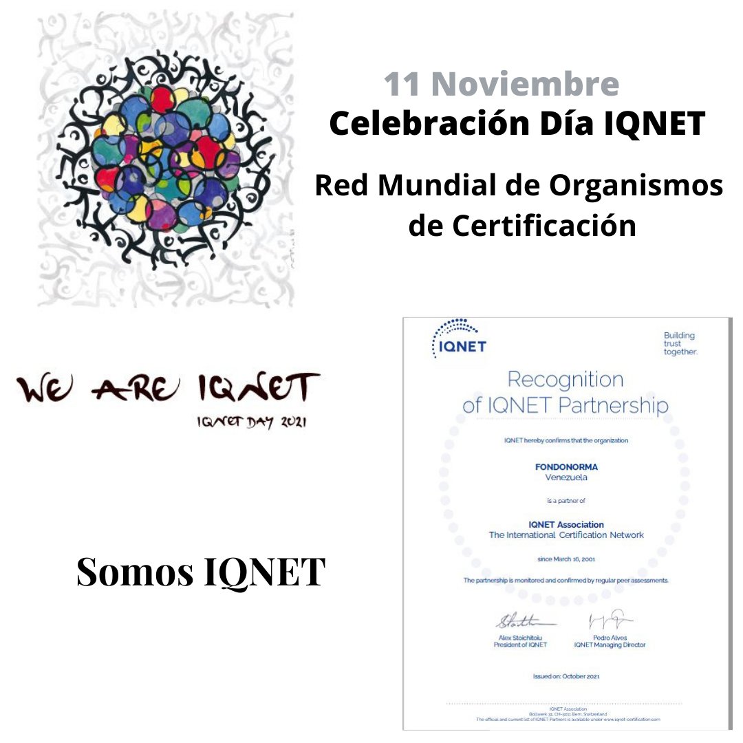 FONDONORMA's tweet image. Con el lema &quot;Somos IQNet&quot;, la red internacional de organismos de certificación cuya membresía cuenta con @FONDONORMA, celebra hoy su día. Tres décadas en beneficio de las organizaciones en todo el mundo. Celebremos juntos nuestro día #IQNETday 

drive.google.com/file/d/1gucyd4…