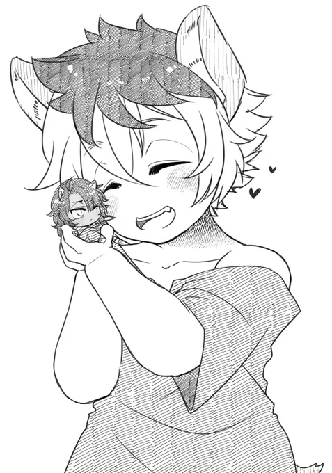 #twst_BL レオラギ
※※年齢操作注意※※
再掲

ショタ🍩「ちったいれーなしゃんかーいーねー」 