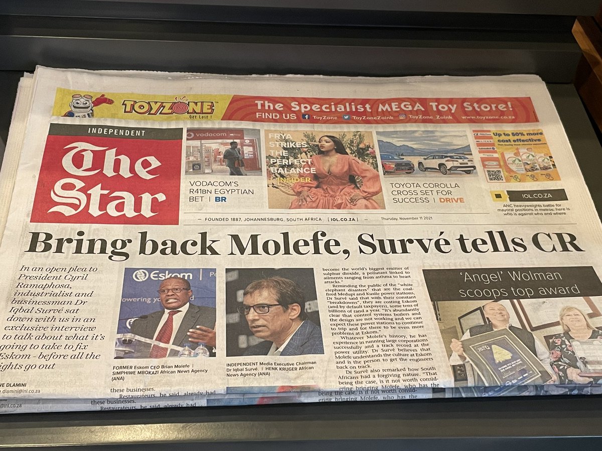 mmarkovitz's tweet photo. Headline translation service: Newspaper Owner uses Front Page of own Newspaper to Tell President to Reinstate Self-Admitted Friend of Fugitive Criminal Family which Stole Billions from SA https://t.co/NDcBEW7LDM