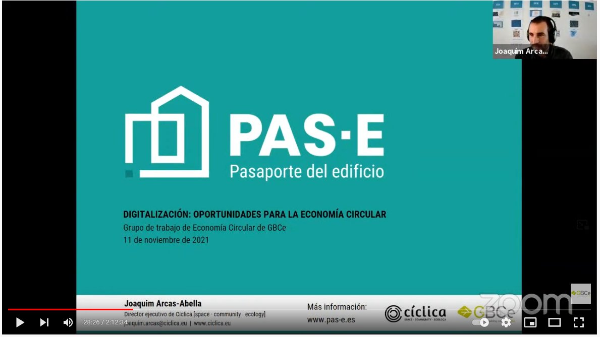 ciclica_arq's tweet photo. 📺 Para quien no hay podido asistir, se puede visionar toda la sesión en YouTube.
💻 Concretamente la intervención sobre el #PAS_E a partir del min. 28:26
https://t.co/V57oKzsLo8
👏 Gracias de nuevo a @GBCEs y a su Grupo de Trabajo de Economía Circular! https://t.co/AOCDyZu2Z6