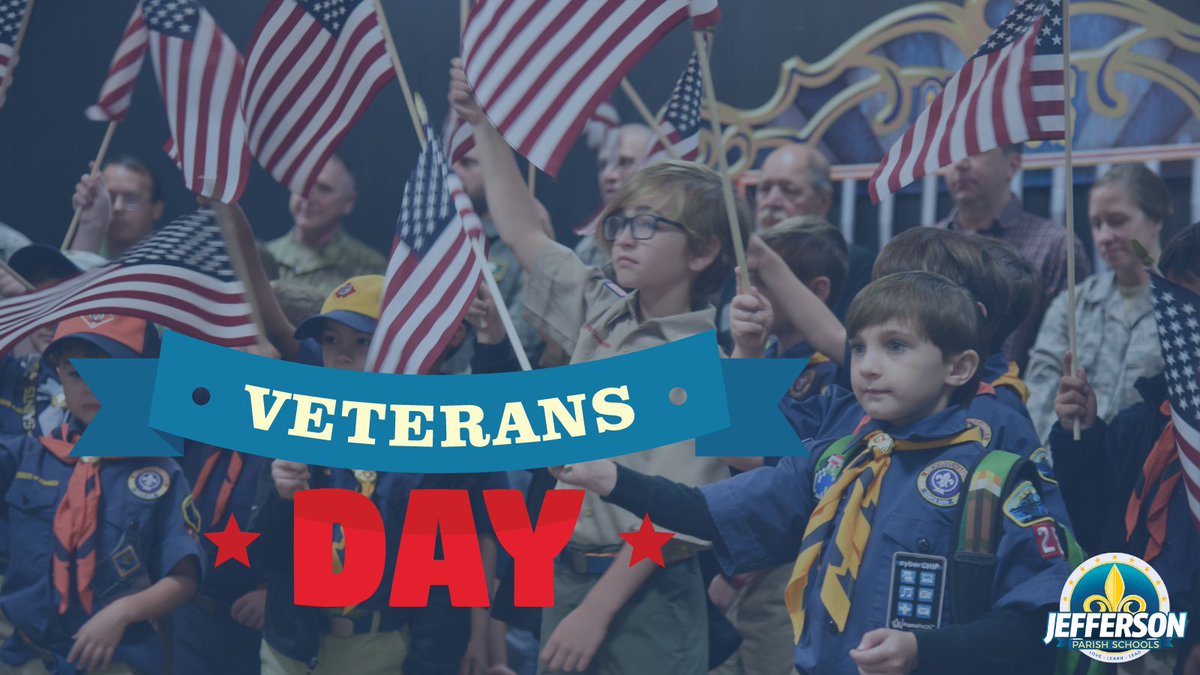 JPschools's tweet photo. Proud to honor our brave heroes, past &amp; present, on #VeteransDay. A special thank you to our employees &amp; families who are part of our Armed Forces. Your honor, courage, commitment, loyalty, &amp; integrity are invaluable examples for our children. https://t.co/cuSntFww9c