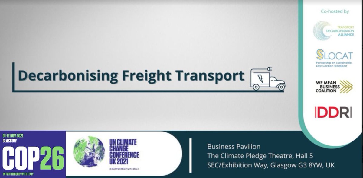 #COP26 session on #decarbonisation of #freight  #Transport yesterday had my overview of challenge and ways of meeting it, plus 2 more talks and industry panel discussion. Recording of event bit.ly/3C63PtD  My presentation bit.ly/3Hds3pl <a href="/TDAMobility/">Transport Decarbonisation Alliance</a> <a href="/WMBtweets/">We Mean Business Coalition (inactive)</a>