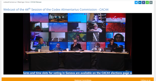 codexguatemala1's tweet photo. Webcast of the 44th Session of the Codex Alimentarius Commission - CAC44 #CodexAlimentarius #FAO https://t.co/flBwaNbjgl