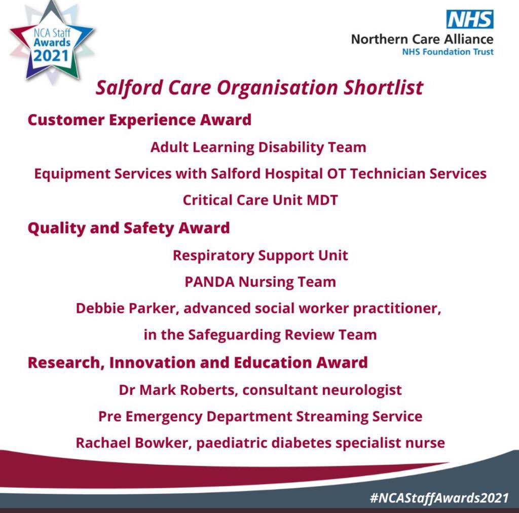 ⭐️🌟⭐️🌟⭐️🌟⭐️🌟⭐️
Very proud of our team being shortlisted for <a href="/NCAlliance_NHS/">Northern Care Alliance NHS Foundation Trust (NCA)</a> QUALITY &amp; SAFETY award for the development &amp; implementation of our enhanced paediatric deflection pathways.

Right patient, right place, right time 
 
Well done everybody 
🌟⭐️🌟⭐️🌟⭐️🌟⭐️🌟