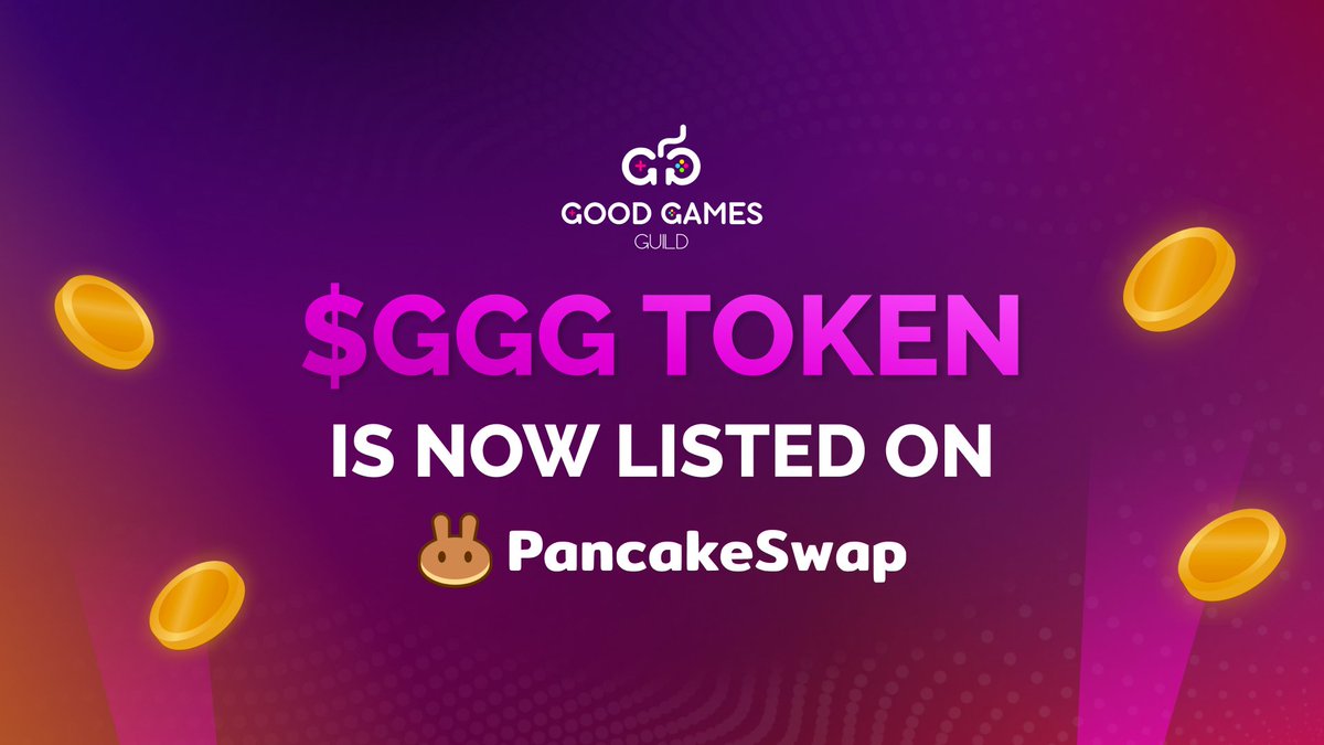 $GGG is now officially listed on PancakeSwap! 🥳🎉
You can trade $GGG on the following link below:

🎮 Dextool Link: dextools.io/app/bsc/pair-e…
🎮 PancakeSwap Trade Link: pancakeswap.finance/info/token/0xd…
🎮 Smart-contract: 0xd8047afecb86e44eff3add991b9f063ed4ca716b