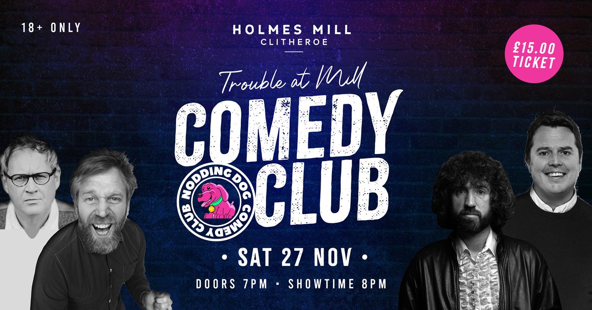 Ticket are selling VERY fast for TROUBLE AT MILL COMEDY CLUB at <a href="/HolmesMill/">Holmes Mill</a>!

Don't miss this world class comedy night on Sat 27th Nov!

Starring <a href="/mrTonyLaw/">TONY Law</a> <a href="/MikewilkyMike/">Mike wilkinson</a> <a href="/paulmccaffreys/">paul mccaffrey</a> and <a href="/mickypkerr/">Micky P Kerr</a>!

TICKETS: vouchers.jamesplaces.co.uk/events/trouble…

#clitheroe <a href="/clithadvertiser/">Clitheroe Advertiser</a>