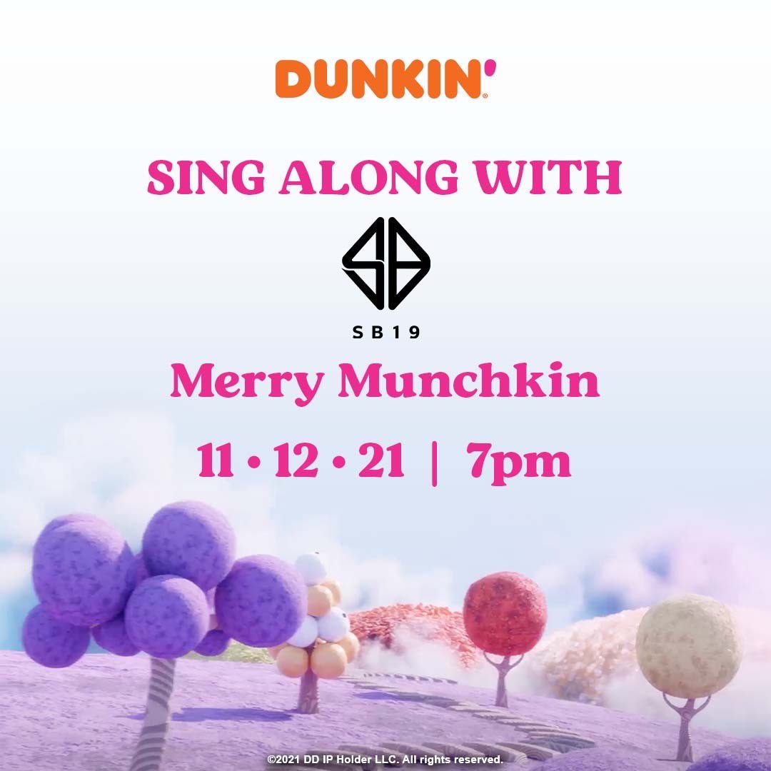 dunkinph's tweet photo. #SB19xDunkinPH #MerryMunchkins
🔔 Merry Munchkins Lyric Video:
Watch out for TOMORROW's early Christmas treat from Dunkin'  and @SB19Official . 🎄 https://t.co/anO820FnaM