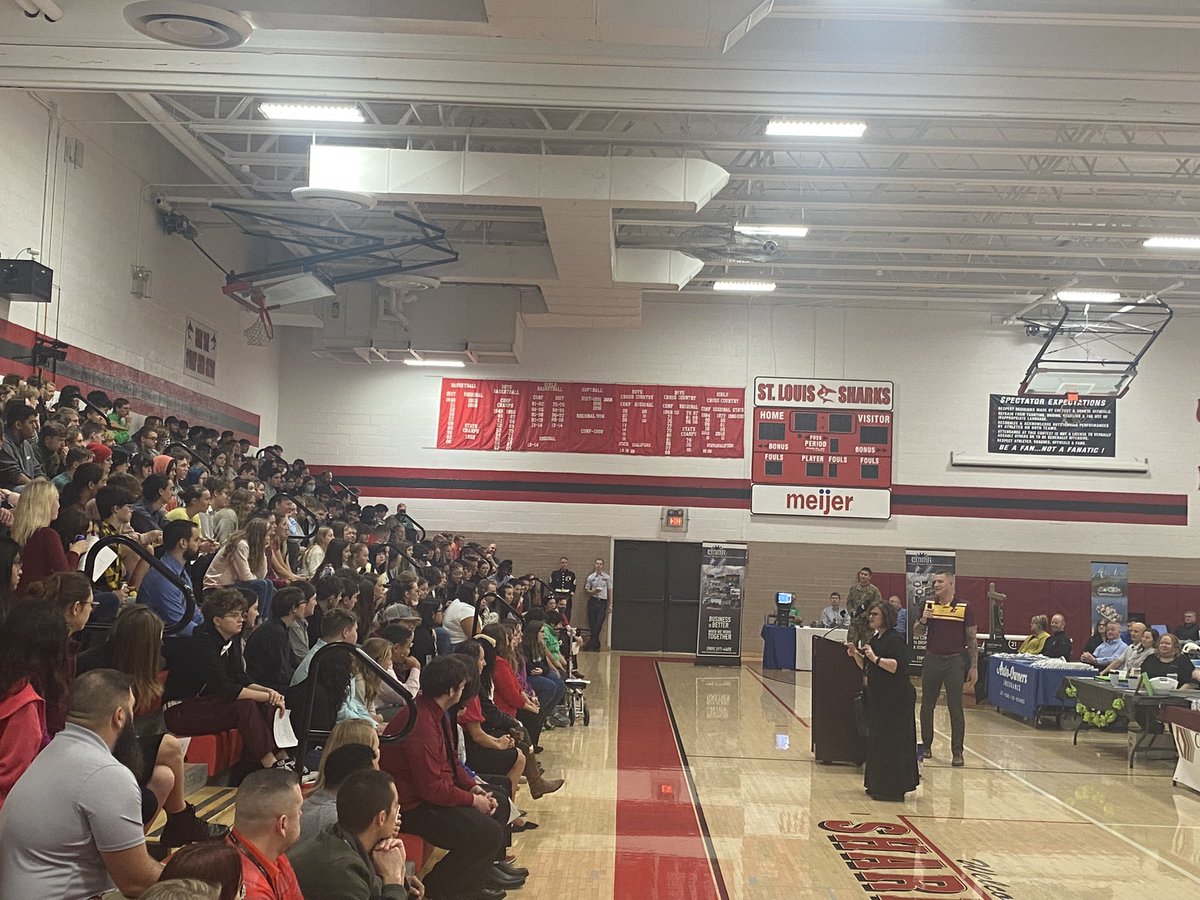 St. Louis grad and Army National Guard recruiter Nick King is our College and Career Fair keynote speaker today, sharing his story with our students.
