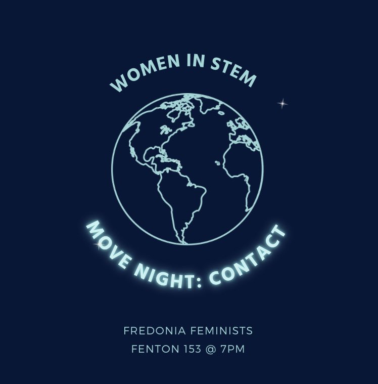 fredfeminists's tweet photo. Our second movie night of the semester is here! Join us in watching "Contact," a movie to match our Women In Stem discussion from last week 👽🪐 See you tonight at 7pm in Fenton 153! https://t.co/V2WsjjdkpL