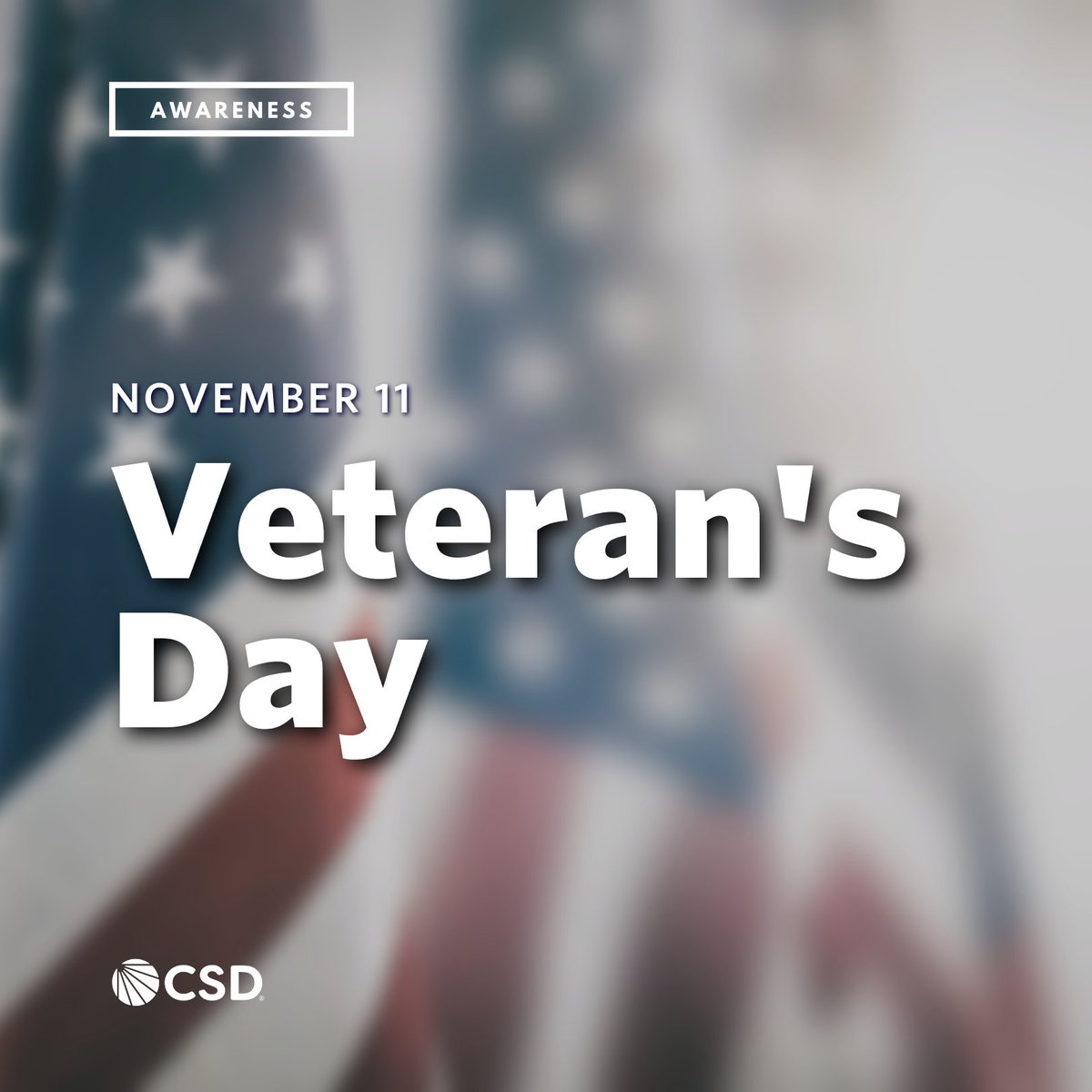 ThisIsCSD's tweet photo. To all those who have served in the military, and to those who are enlisted, THANK YOU!
A special thank you to the five veterans on our CSD National Team: we are so grateful for your service and are lucky to have you on our team.
#ThisIsCSD #VeteransDay #ThankYou https://t.co/VuqIUMXCQs