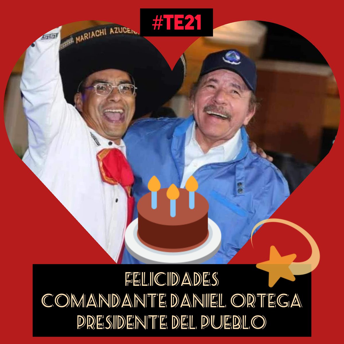QuehacerN's tweet photo. #DanielSiempreAlFrente 
#DanielYElPuebloPresidentes 
❤️Felicidades Cmdte Daniel 
❤️La militancia sandinista lo admira y respeta ‼️
⚫🔴⚫🔴⚫🔴
Bendiciones desde el altísimo 🙏🏻
@SiempreNicarag4 
@Atego16 
@kybel_sapita31 
@NolanGarcia91 
@Uva22 https://t.co/ChcVqLdGfQ