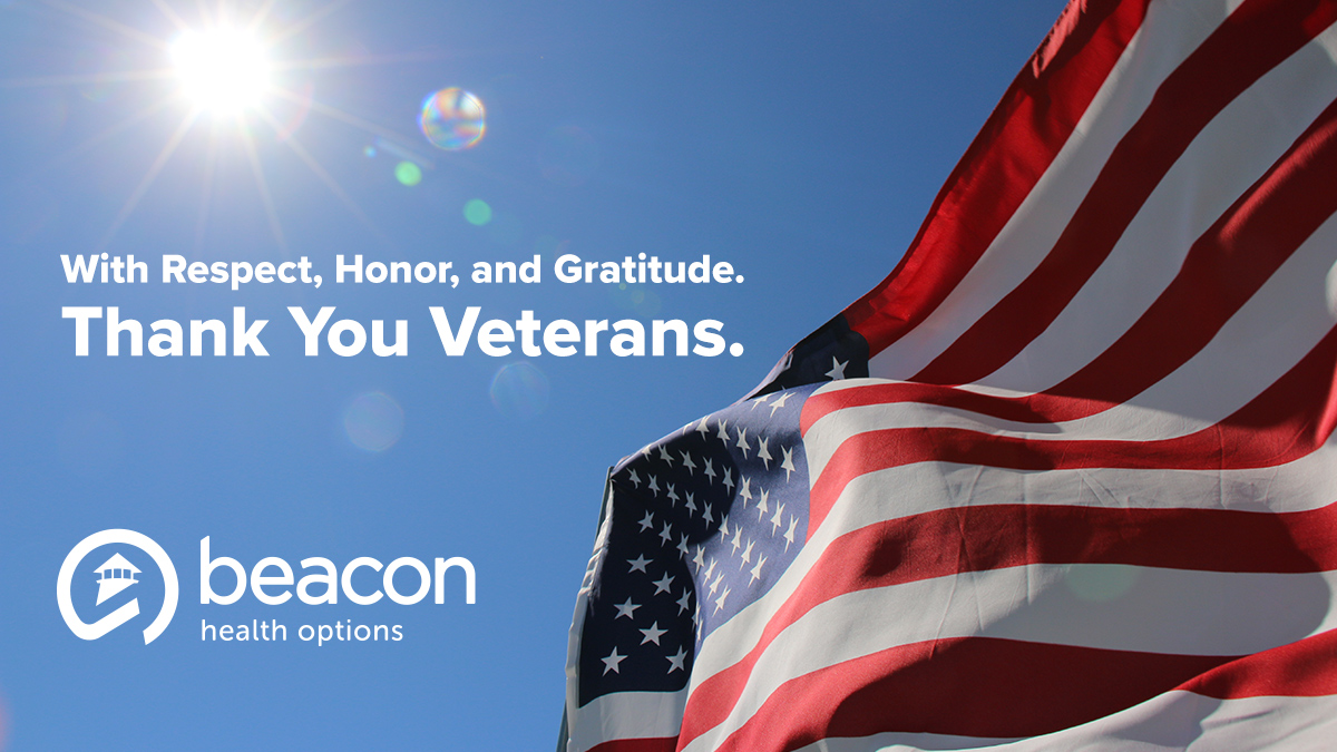 BeaconHealthOpt's tweet photo. This #VeteransDay and everyday, we thank those who’ve served. #BeaconHealthOptions is proud to bring attention to the #mentalhealth crisis facing our veterans and their families. https://t.co/xcYN6kYfCz