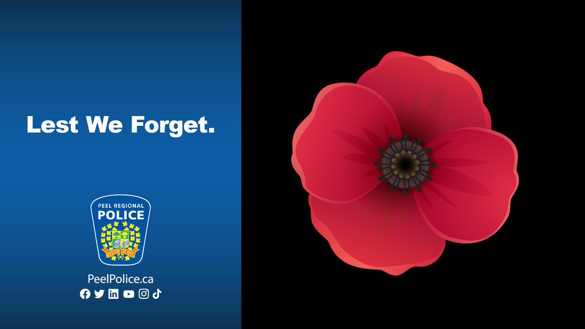 PeelPolice's tweet photo. We thank all men &amp; women who sacrificed their lives for our country to give us freedom. 
We want to honour &amp; remember those who lost their lives for us. 
Thank you everyone who is currently serving our country. 
Wear a poppy today &amp; #Remember.
 #LestWeForget #RemembranceDay #PRP https://t.co/stdqKybDFt