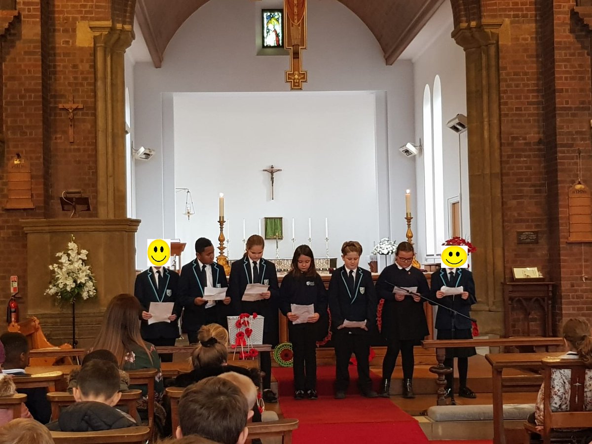 samuelbarlowpa's tweet photo. This morning year 5&amp;6 attended All Saints Church, where they read poems of remembrance.

We were so impressed by how incredibly responsible and respectful all our children were -  we are very proud. 🌺

#armisticeday #LestWeForget https://t.co/HcGmcChjoZ