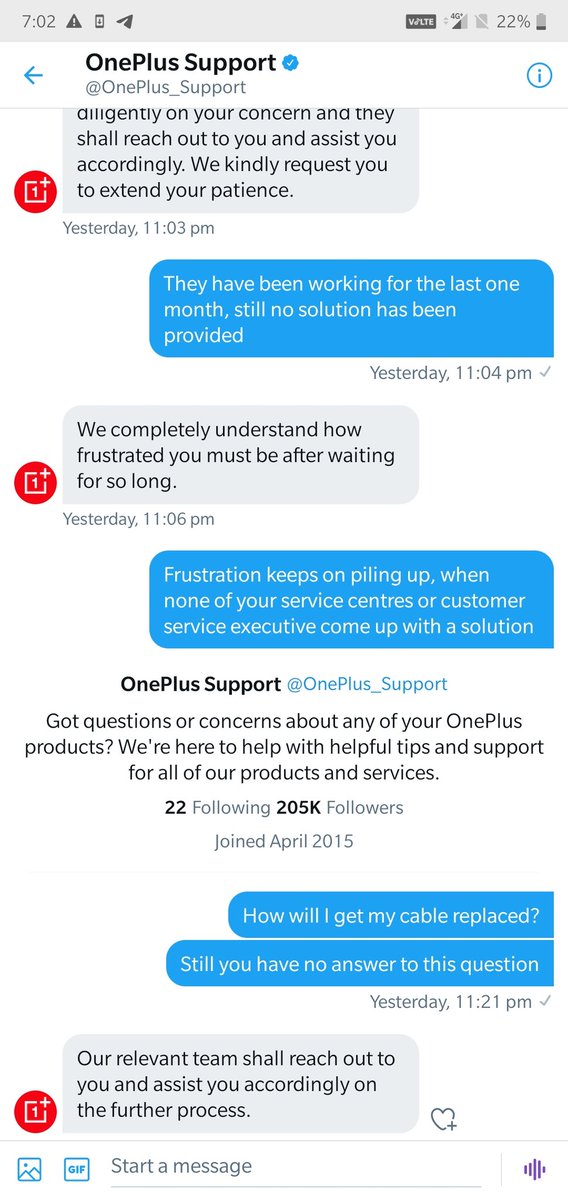 AritraR64152924's tweet photo. Don't know upto what level this company @OnePlus_IN can stoop down to, 2 days have already passed I have shared my problem through private message. @OnePlus_Support @OnePlus_IN. Only false promises are being made by this fraud cellular phone company.
@Architforever @AnuMaz1991 https://t.co/I3SwXTqyOP