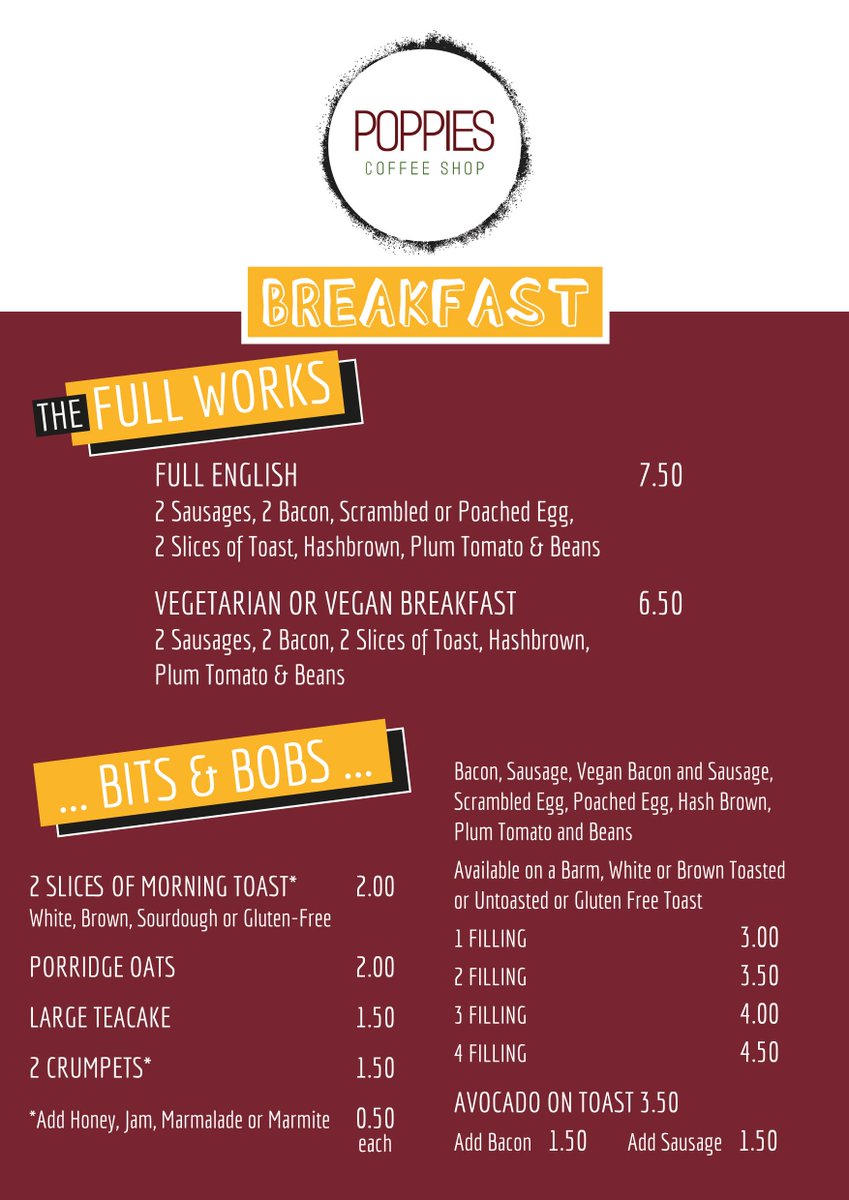parsonageifa's tweet photo. Wishing Chloe’s husband Joe v best w his new biz, Poppies Coffee Shop! Opening Sat 20 Nov, so if you’re in Urmston area check it out @ 11 Davyhulme Circle. It even has a kids’ play area!! Here’s the delish looking menu to whet your appetite!... #coffee #smallbusiness #familytime https://t.co/sBjZhQpmwq
