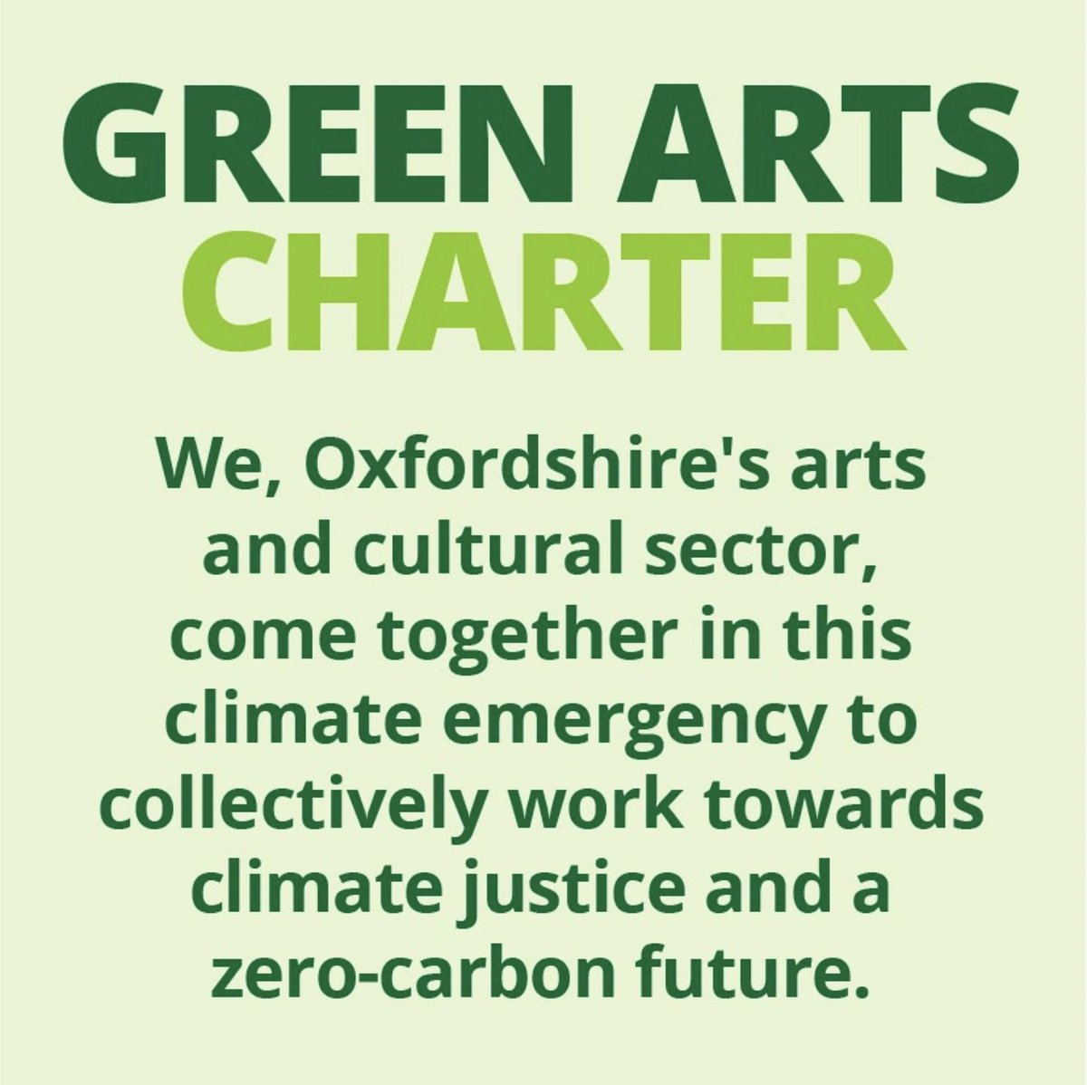 OVADA is happy and proud to be aligned with @greenartsox as one of the organisations and artists in Oxfordshire to work collectively towards climate justice and a zero-carbon future 🌍⠀
#GreenArtsCharter #ClimateAction #Oxfordshire #COP26
