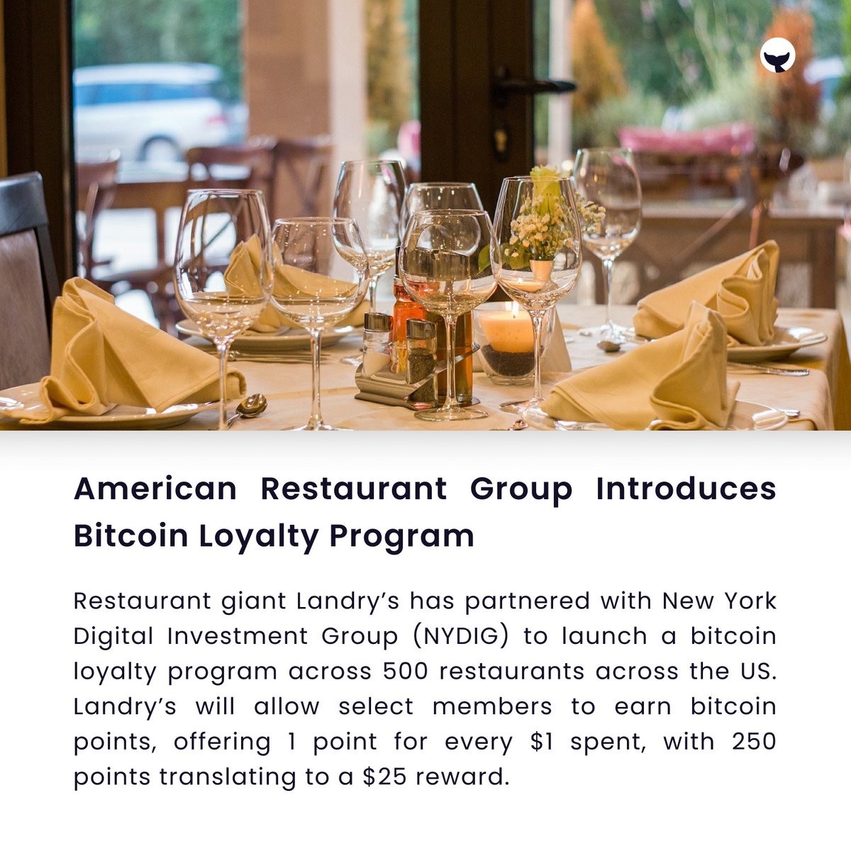 _CryptoWhaler's tweet photo. Landry's has launched a bitcoin loyalty program.

Tags:
#IndianWhaler #IndiaWantsCrypto #crypto #cryptofyingindia🇮🇳 #wazirxwarriors #cryptocurrency #CryptoSetsYouFree #Bitcoin #BTC https://t.co/ciHuaODdFR