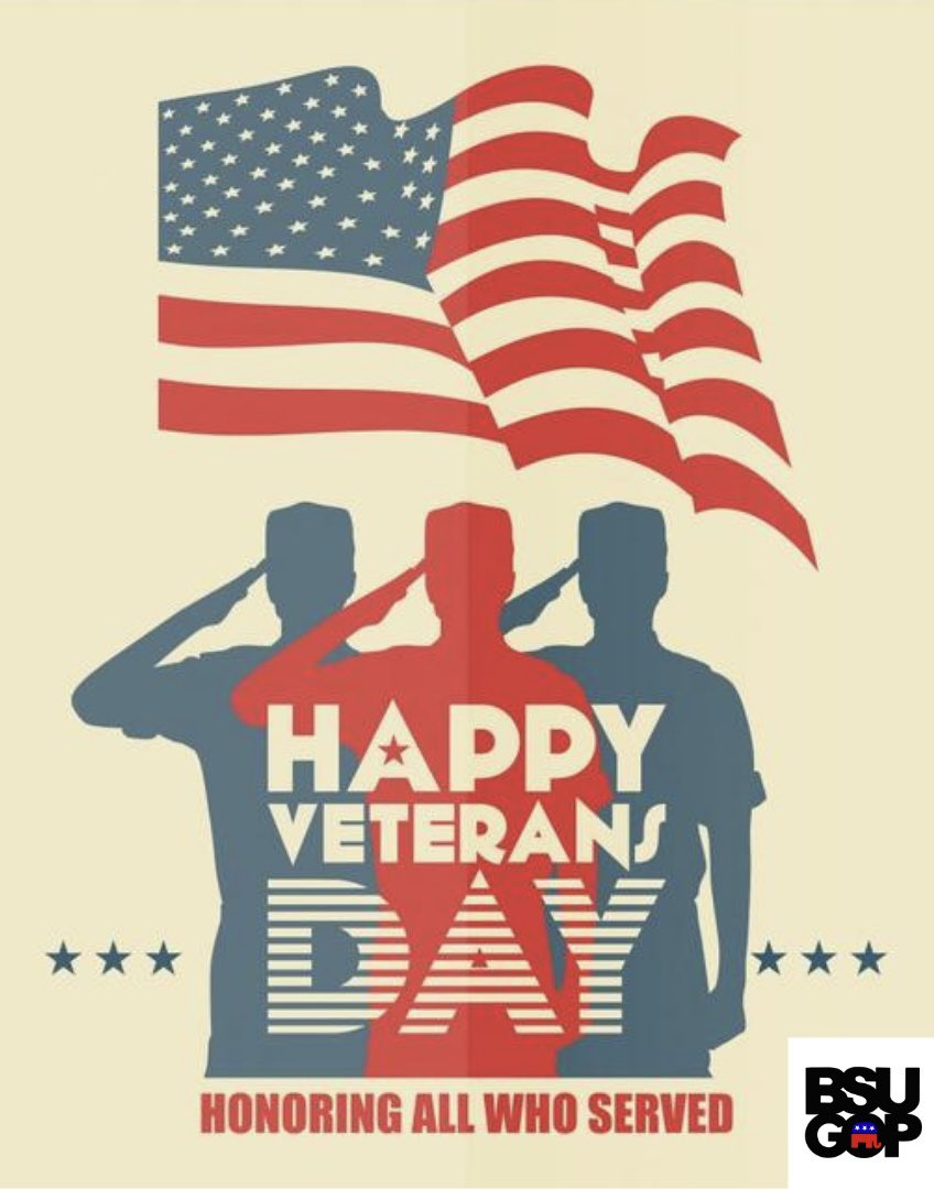 CollegeRepsBSU's tweet photo. Happy Veteran’s Day to all of the brave men and women who have served in the U.S. Armed Forces! The Ball State College Republicans thank you for your service! 🇺🇸
-
#BSUGOP #VeteransDay2021 #Army #Navy #AirForce #Marines #CoastGuard #BallState #CollegeRepublicans https://t.co/iKpGAwkeIb